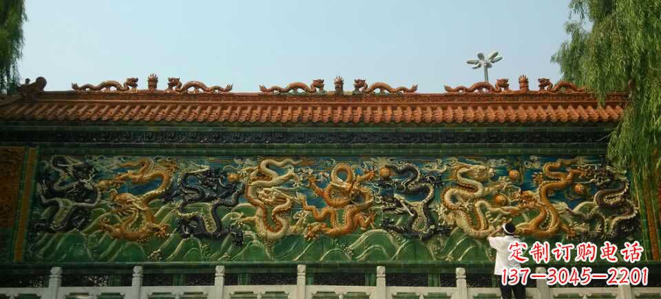 河南九龙壁景观石雕——造型精致,极致雕刻