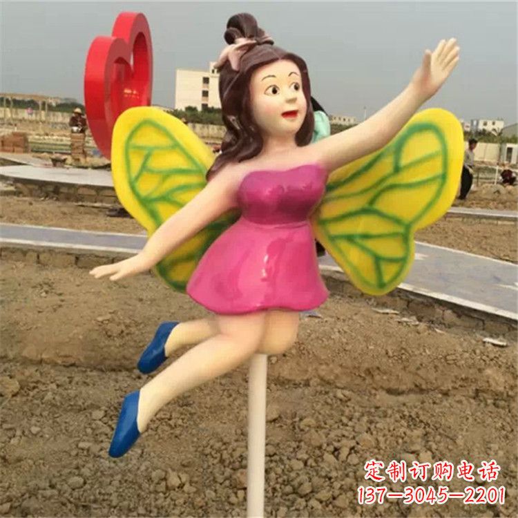 河南领雕塑:精美的蝴蝶仙子公园景观雕塑