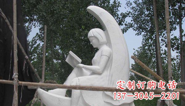 河南中领雕塑高品质小女孩汉白玉石雕