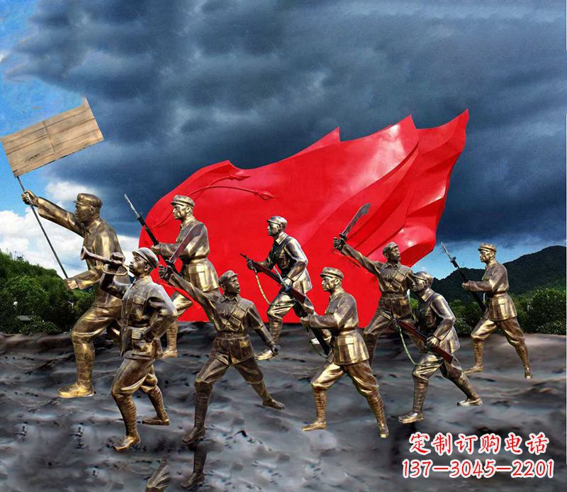 河南纪念伟大革命先烈的红军雕塑