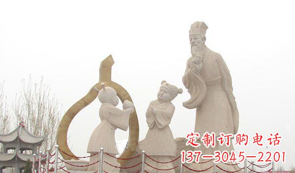 河南全新手工制作的孔融让梨石雕