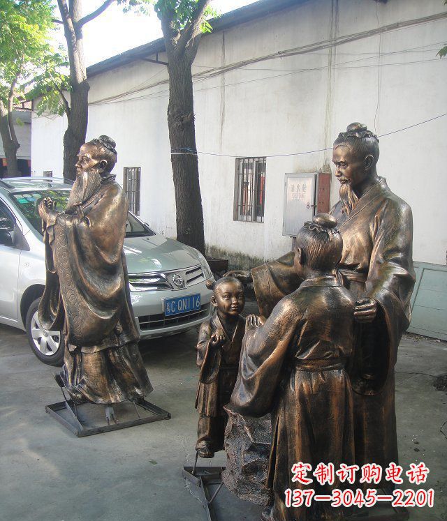 河南孔融让梨校园景观铜雕