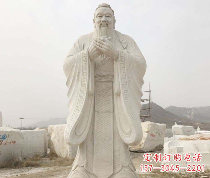 河南孔子古代名人石雕