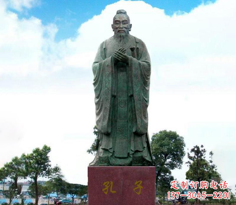 河南孔子广场文化名人铜雕