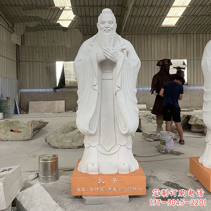河南孔子人物石雕