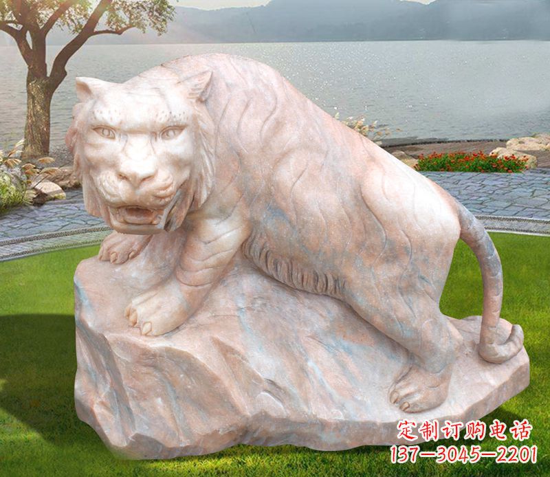 河南金灿灿的老虎石雕公园动物摆件
