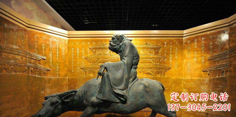 河南精美老子骑牛铜雕,领略古代文化魅力