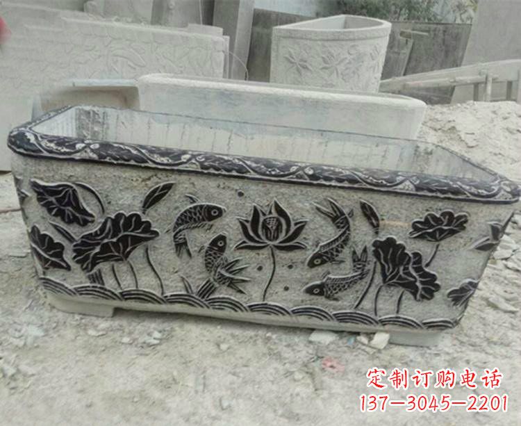 河南连年有余浮雕仿古水缸