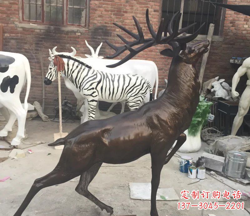 河南羚羊公园动物铜雕,欣赏自然之美