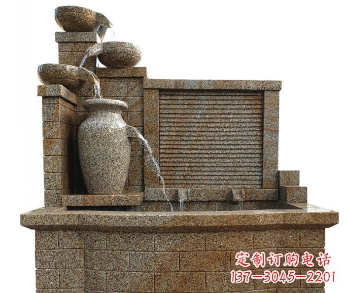河南中领雕塑专业定制水槽庭院石雕摆件,它们是…
