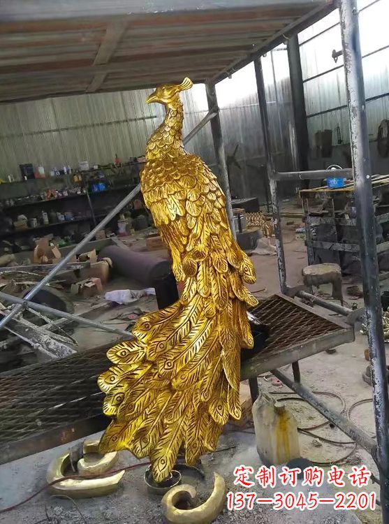 河南鎏金凤凰,城市园林铸铜景观动物雕塑