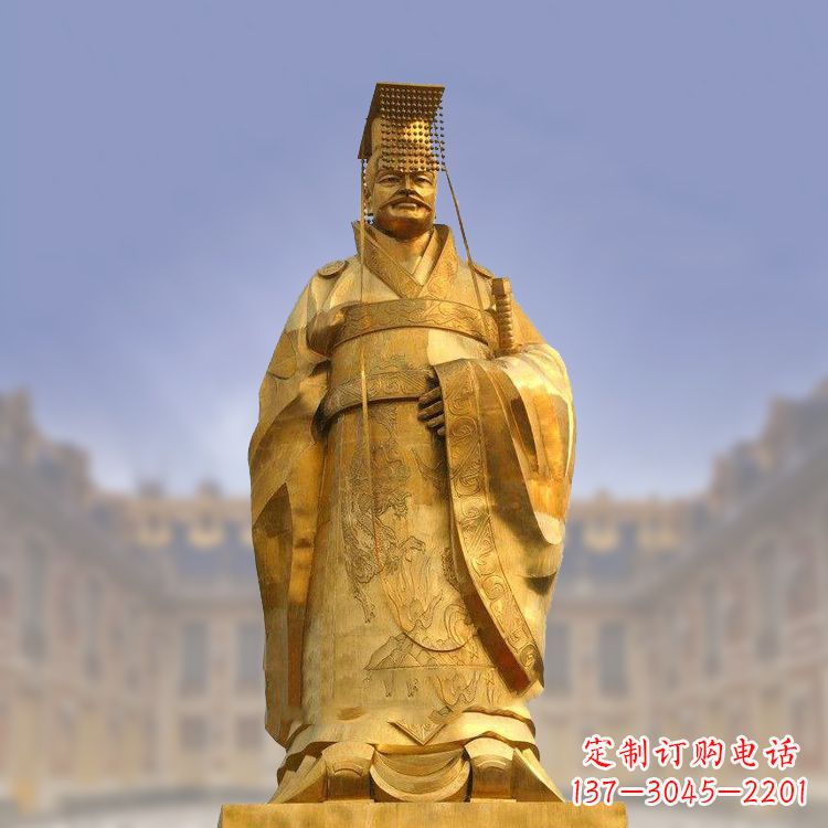 河南秦始皇铜雕塑,传承历史荣耀