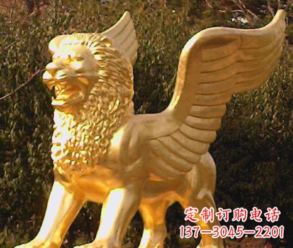 河南鎏金西洋狮子飞狮铜雕