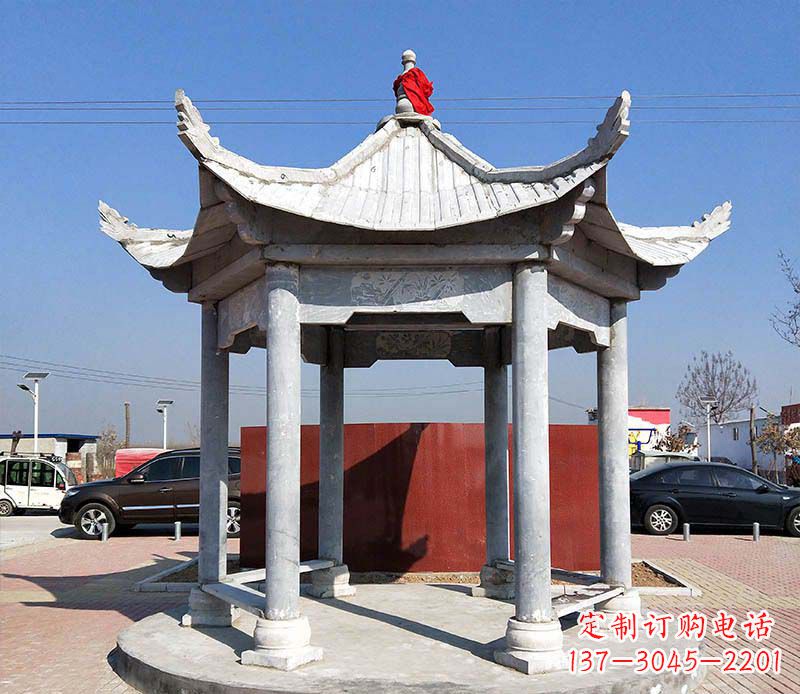 河南六角仿古凉亭石雕