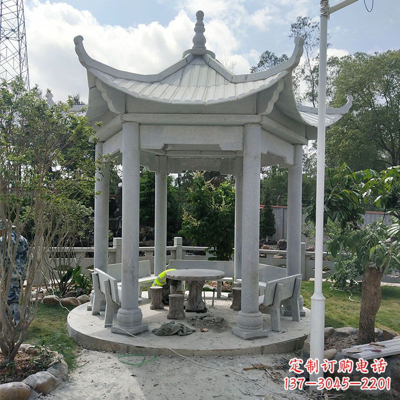河南六角大理石凉亭