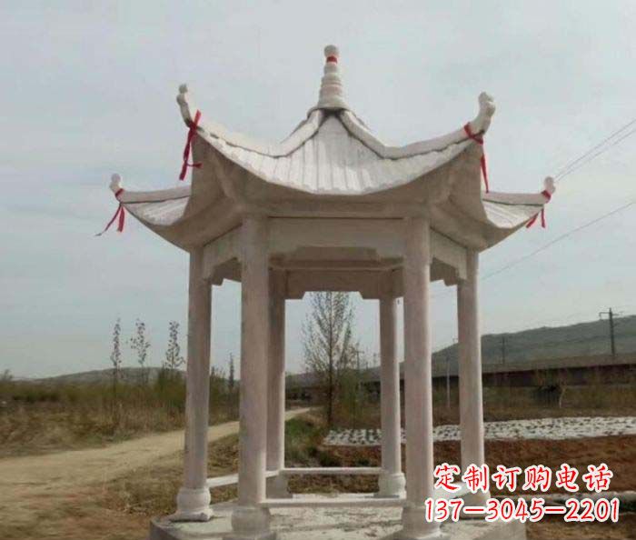 河南六角石雕凉亭 (2)