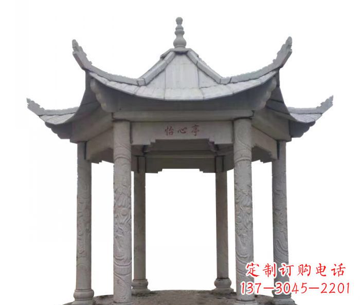 河南六角石雕凉亭 (5)
