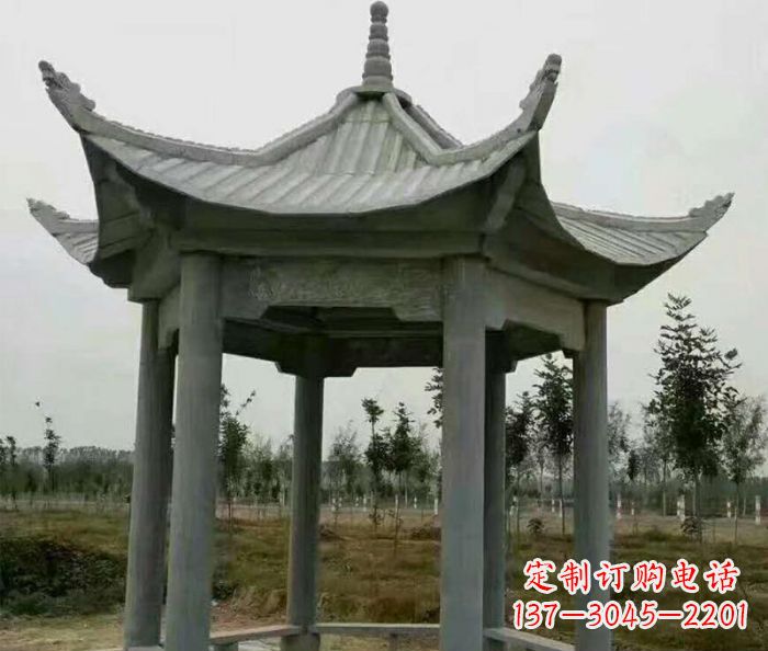 河南六角石雕凉亭 (3)