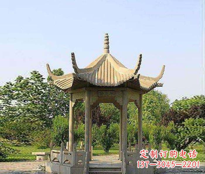 河南六角石雕凉亭 (6)
