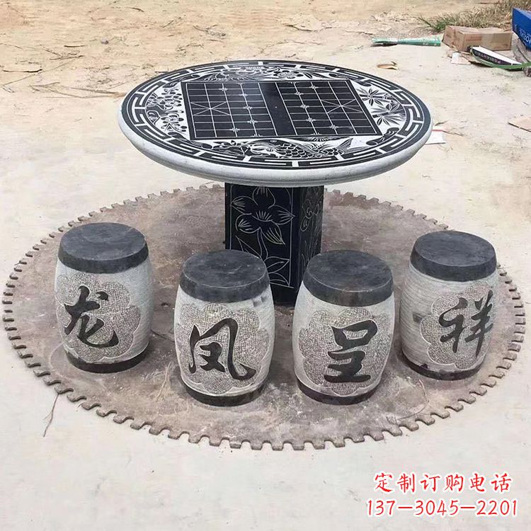 河南仿古雕塑石桌凳,带来雍容华贵气质