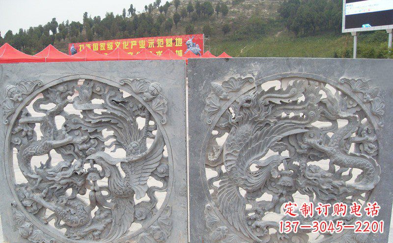 河南龙凤呈祥公园景观石雕--精美绝伦的龙凤陪伴