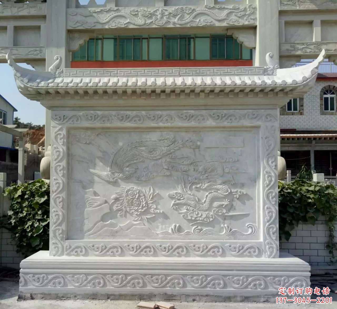河南墙面影壁石雕,让龙凤陪您共度美好!