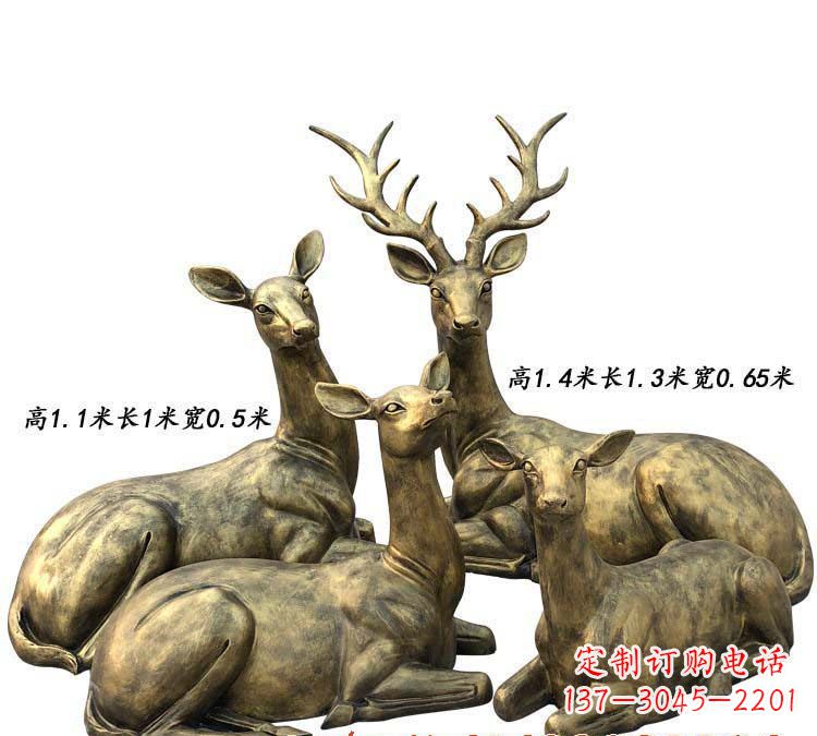 河南鹿群铜雕