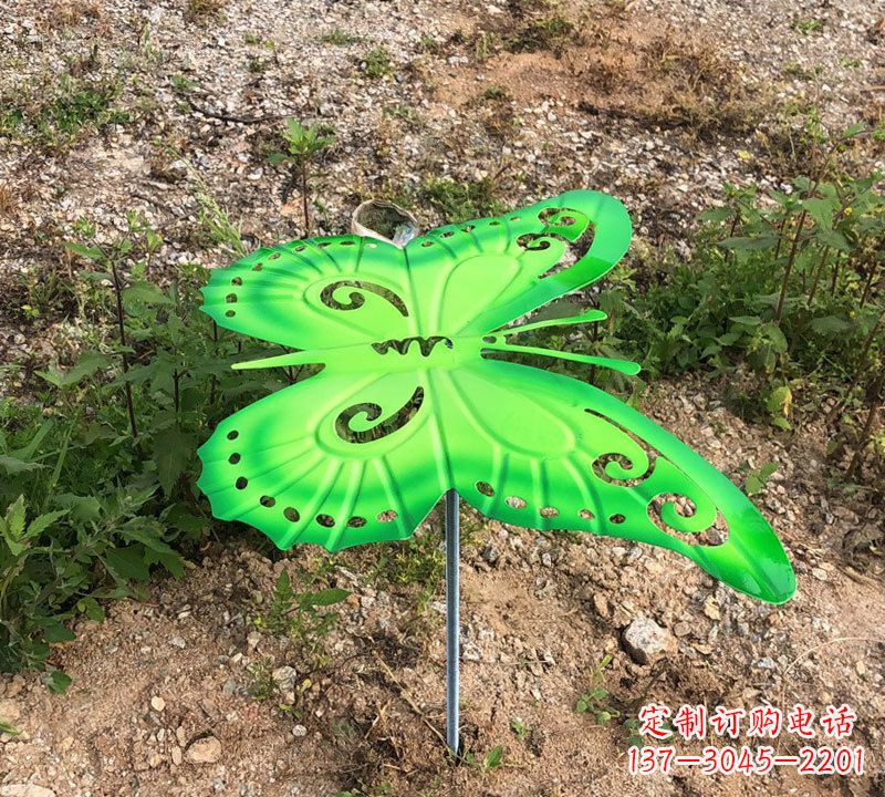 河南绿色不锈钢蝴蝶雕塑