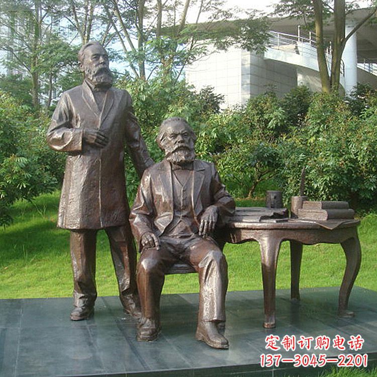 河南恩格斯铜雕塑,现代城市情景细节体现