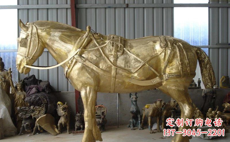 河南中领雕塑:马拉车铜雕动物精华雕塑