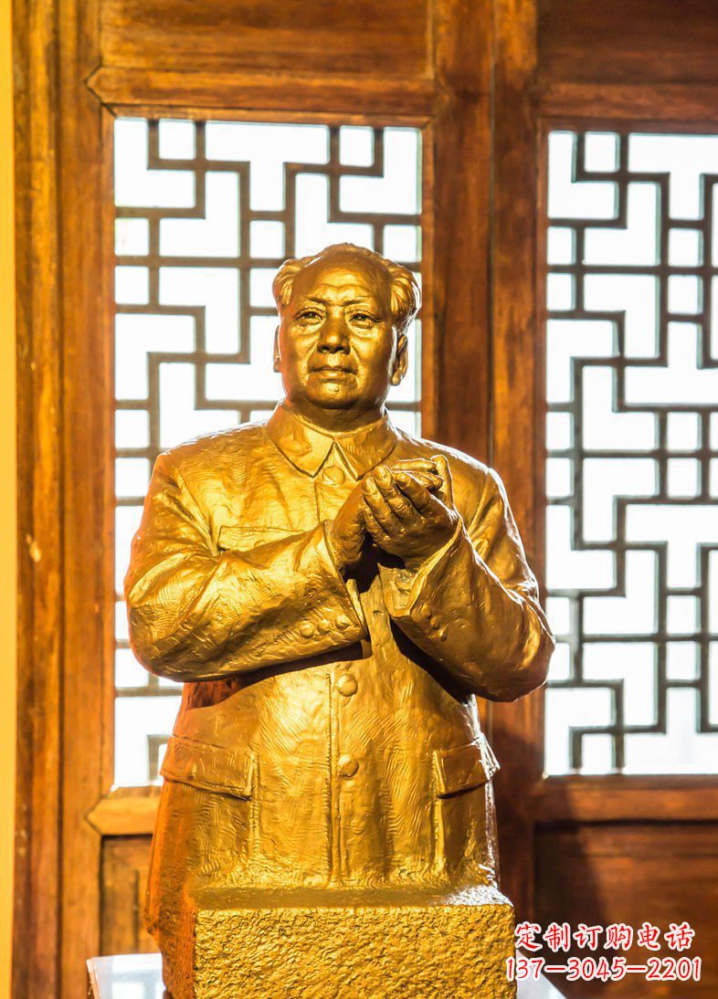 河南伟人毛主席半身像铜雕