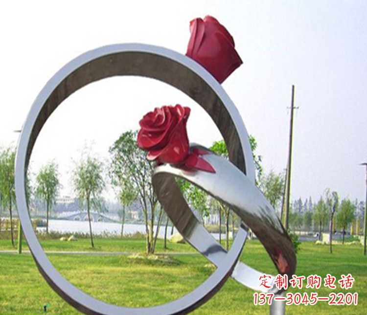 河南不锈钢戒指雕塑展示