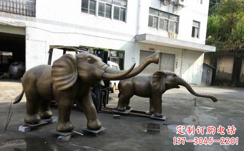 河南典雅大象铜雕,精美艺术品