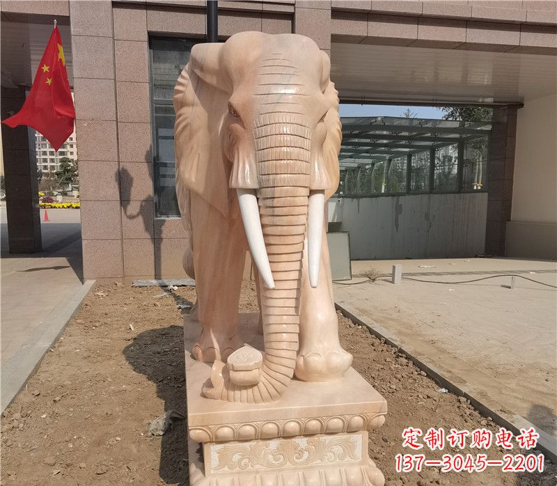 河南品质卓越,大象石雕门口装点