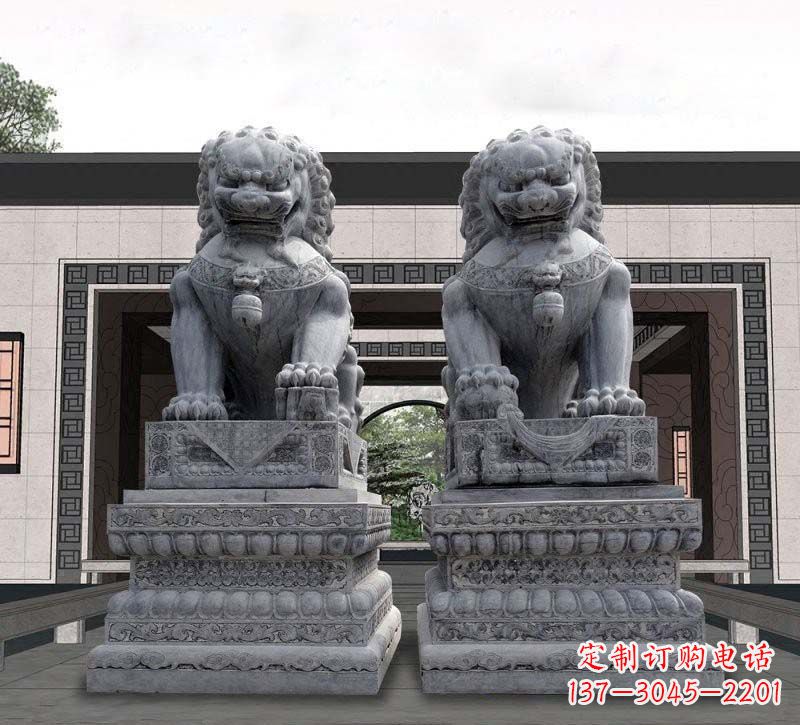 河南青石传统狮子石雕,引领传统艺术气息