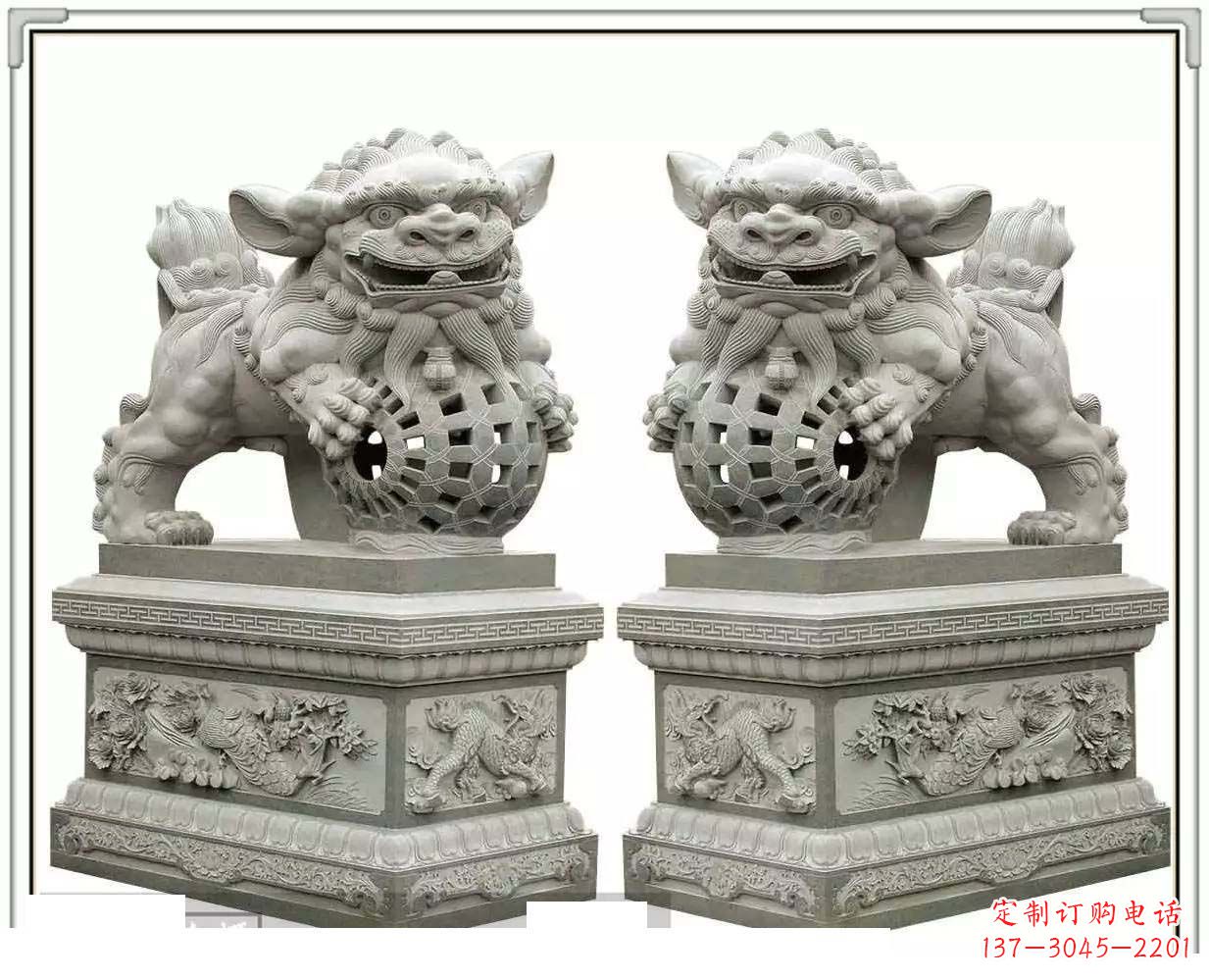 河南精美网球狮石雕,匠心雕刻绝美网球图案