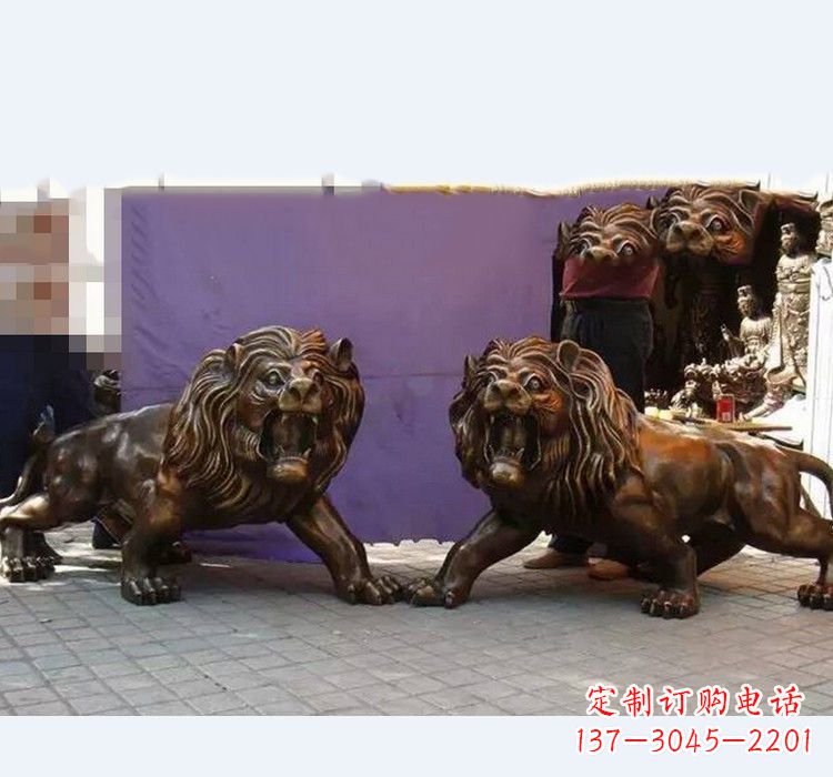 河南中领雕塑精心打造的正宗西洋狮子铜雕,表面…