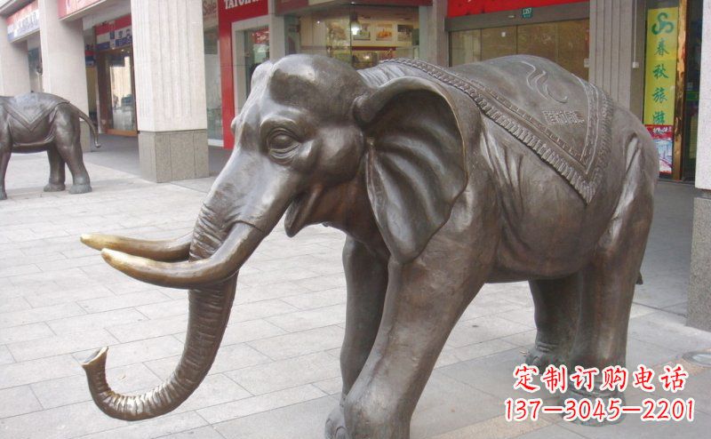 河南祥和如意的铜制大象雕塑