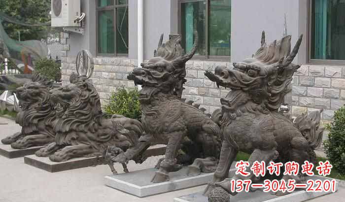 河南门口镇宅招财麒麟铜雕222