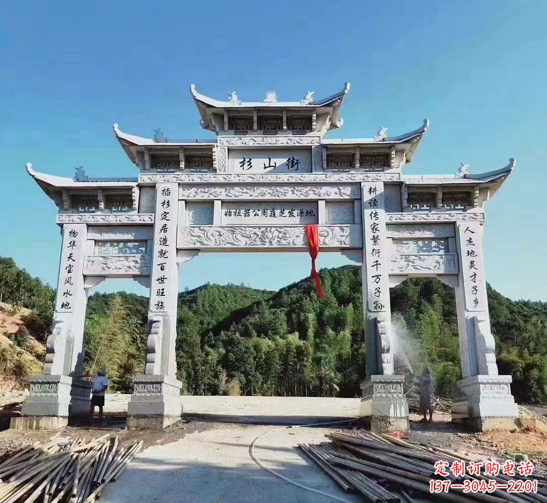河南中领雕塑:精美牌坊雕塑