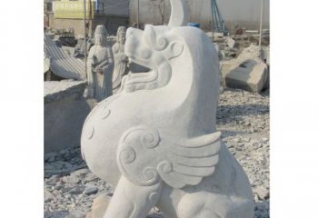 河南汉白玉独角兽石雕，精美细腻，魅力无穷