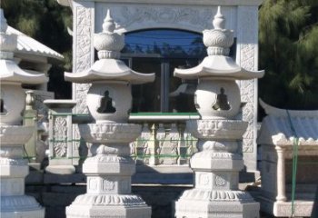 河南汉白玉公园灯笼雕塑