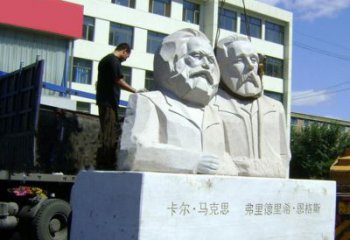 河南汉白玉马克思与恩格斯雕塑--让爱情延续