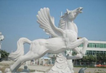 河南精美祥云飞马石雕，古朴大气