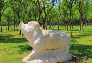 河南传统十二生肖精美手工猪石雕动物雕塑