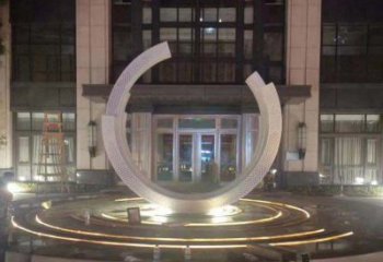 河南不锈钢半圆环雕塑，装饰空间增添品位