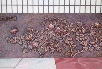 河南精美绝伦的牡丹铜浮雕