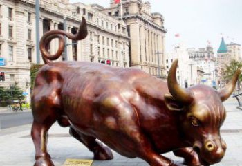河南华尔街牛招财牛铜雕，拥有力量的象征