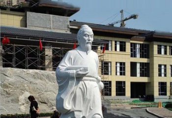 河南高雅精美的华佗白玉石雕像