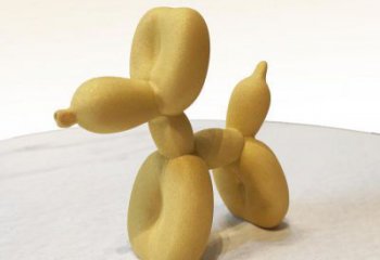 河南黄色不锈钢雕塑狗，展现场面气势